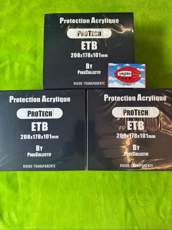 Lot de 3 Protections Acrylique ETB Française Aimentée Magnétique Protech Pokémon Neuf et Scellé