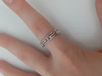 Bague argentée tendance en acier inoxydable