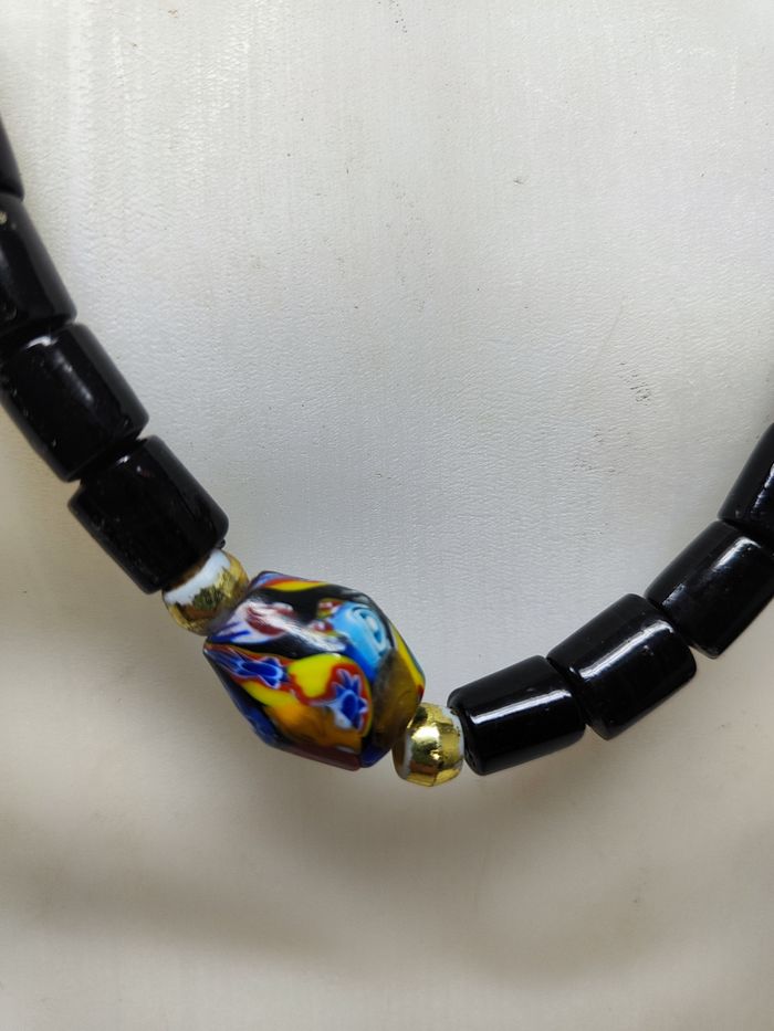 Superbe collier sautoir en perle de onyx et vert - photo numéro 2