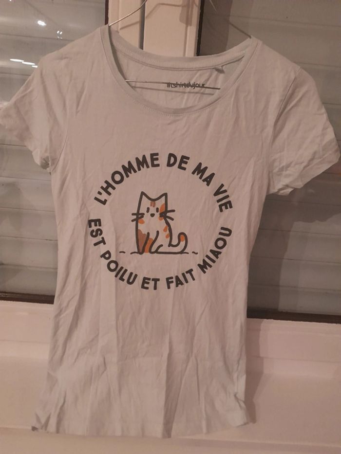 T-shirt du jour humoristique chat taille s