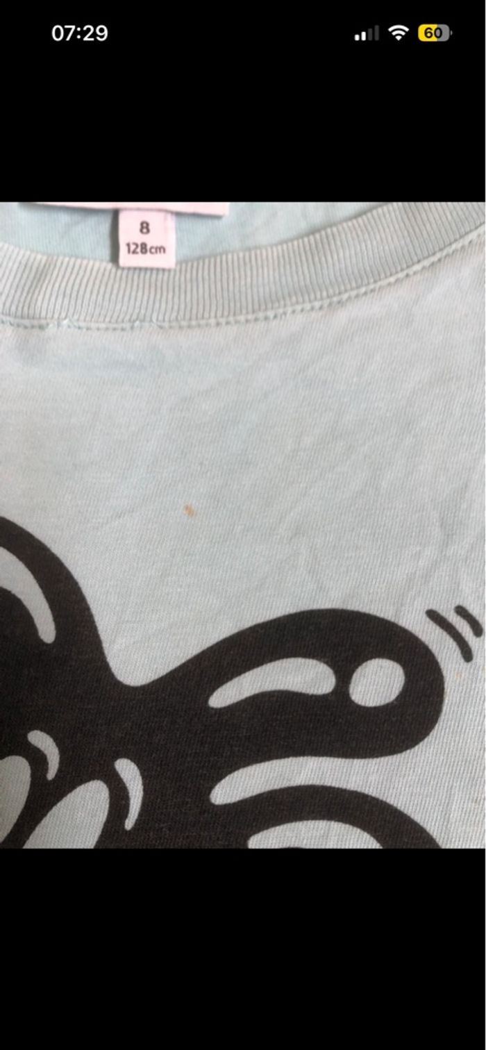 T-shirt Lacoste bleu clair garçon 8ans turquoise - photo numéro 7