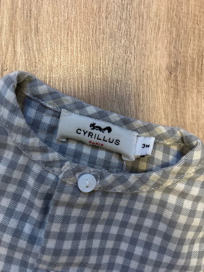 Chemise vichy grise Cyrillus 3 mois - photo numéro 2