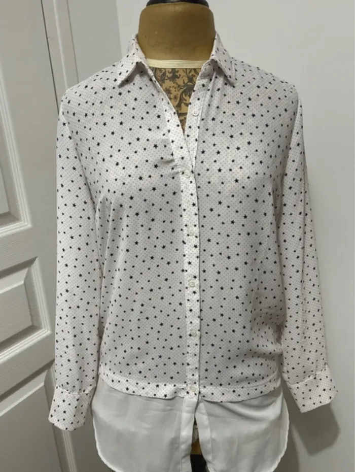 Chemise étoiles et pois Emma blués taille. 38