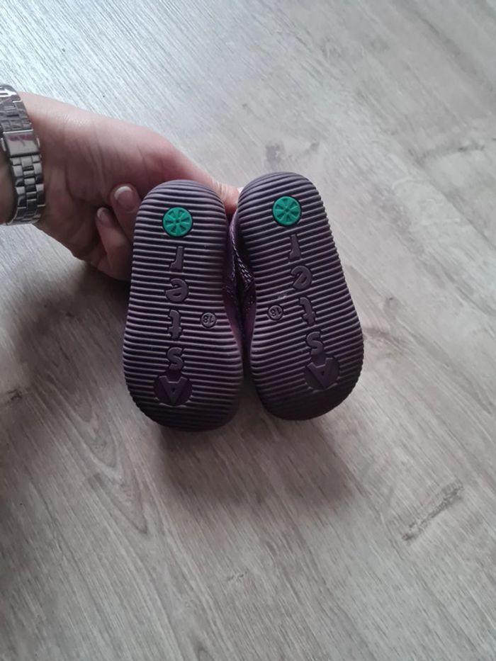 Chaussures #filles #aster #18 #mauve #fleurs #bottines #lacets - photo numéro 3