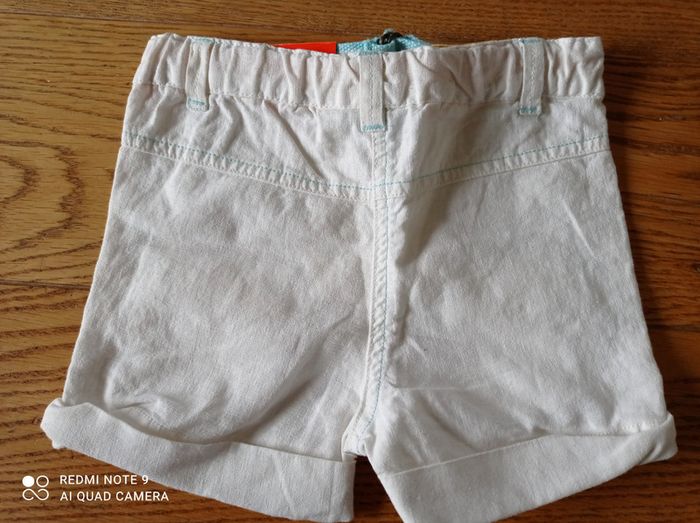 Short blanc lin coton, taille 12 mois, NEUF - photo numéro 3