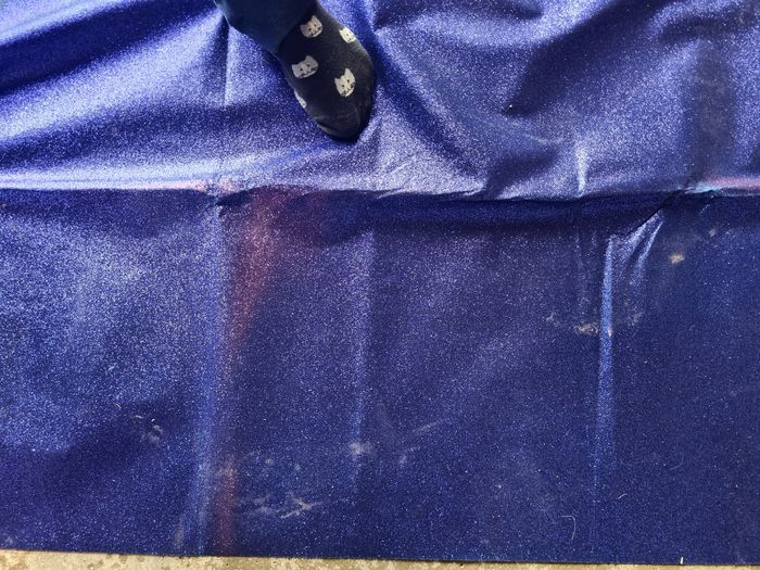 Lot deux grands tapis bleus à paillettes - photo numéro 3