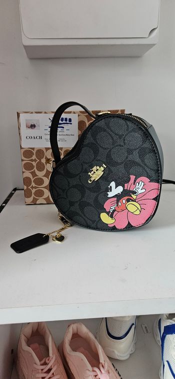 Jolie sac a main coach Mickey en forme de cœur neuf