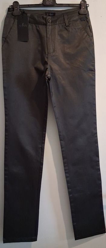 Pantalon de tailleur kaki brillant