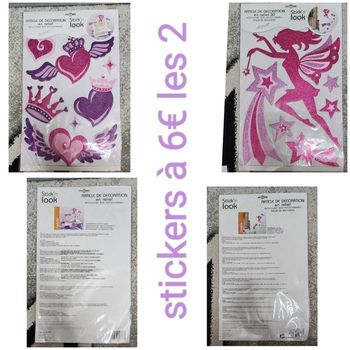 Lot de stickers cœurs et princesse neuf 