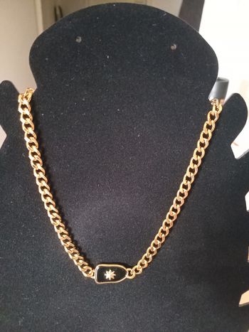Collier maille pierre onyx Bohm