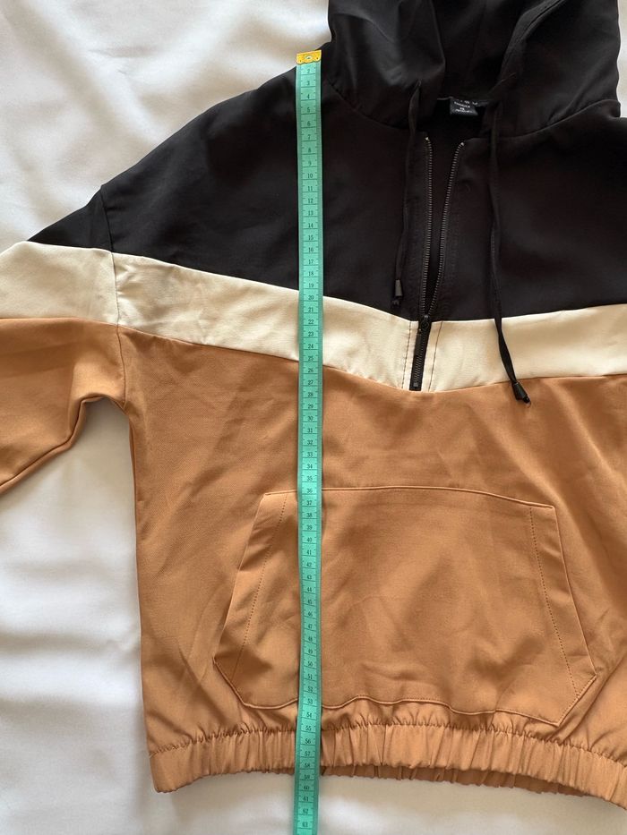 Top à capuche beige, blanc et noir de survêtement - Amisu - XS/34 - photo numéro 5