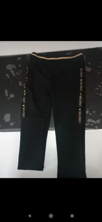 Pantalon élastique noir avec bande doré lovely girl