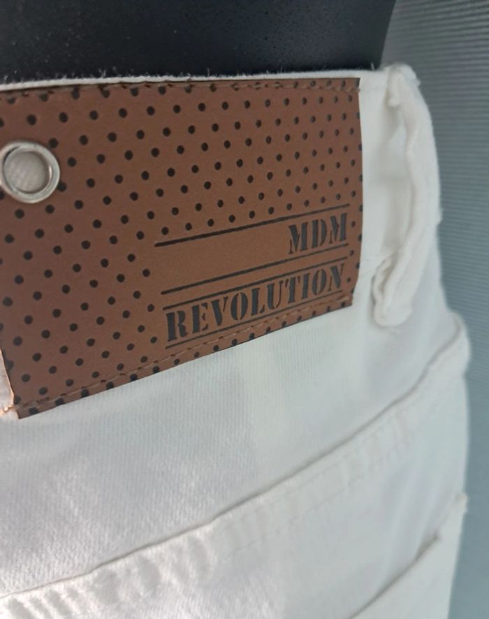 Md'M jean été blanc T.46 taille haute neuf - photo numéro 6