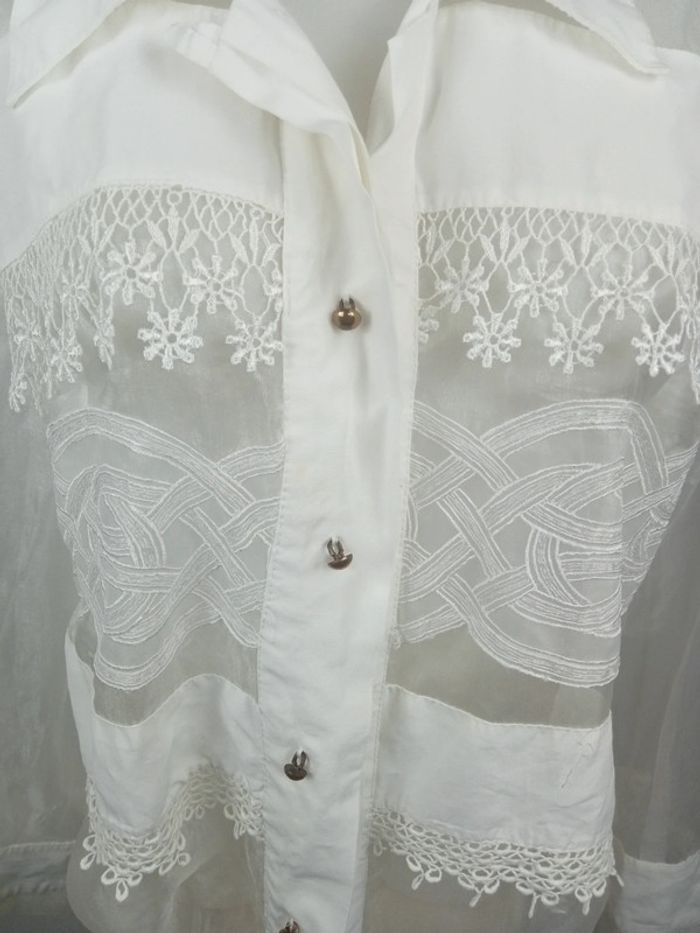 Chemise vintage blanche - white shirt - weiße Bluse - camisa blanca - witte blouse - photo numéro 2