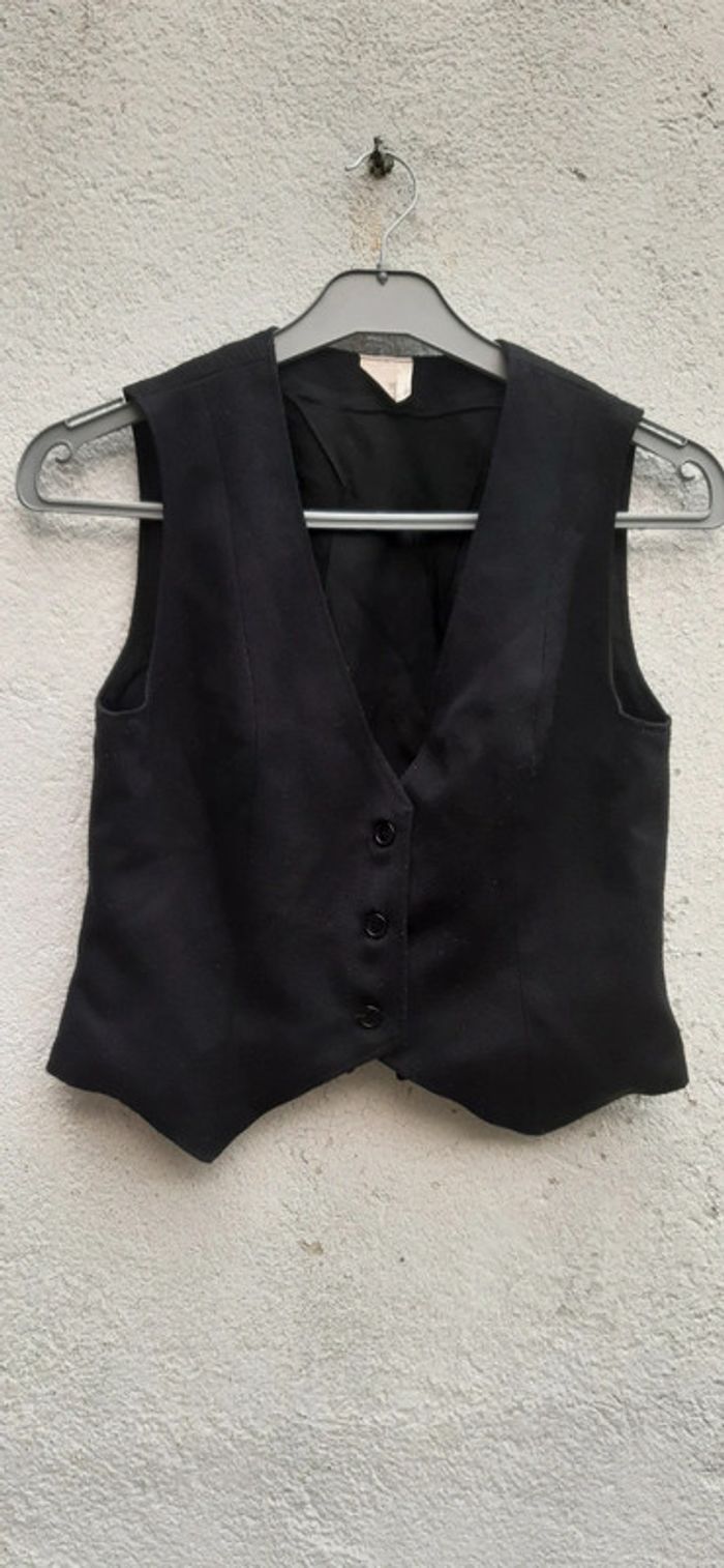 Gilet noir chic vintage Taille 40 - photo numéro 2