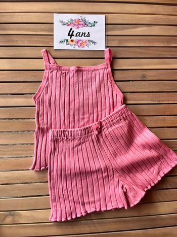 Ensemble côtelé rose h&m 4 ans