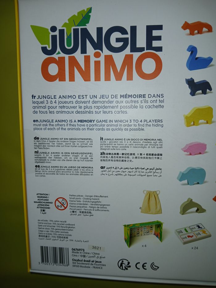 jeu de memoire oxibul jungle animo a partir de 5/8 ans - photo numéro 2