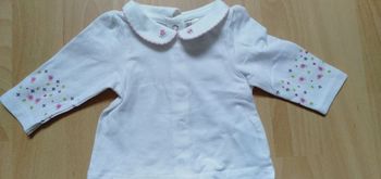 Tee-shirt manches longues broderie fleur 1 mois Orchestra