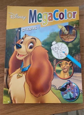 Livre coloriage Disney megacolor avec stickers