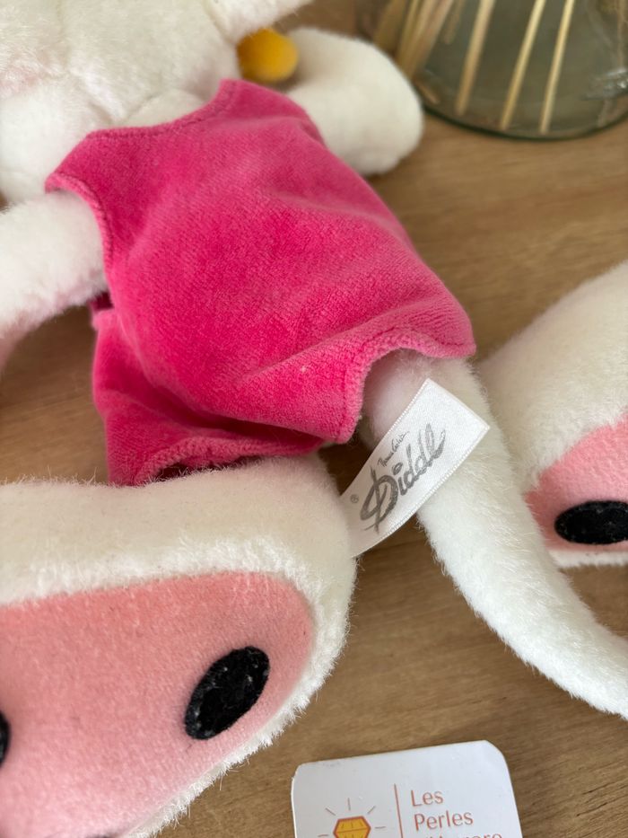 Peluche Diddlina rose noeud jaune - photo numéro 5