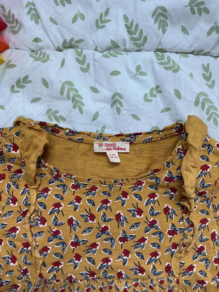 teeshirt manches longues moutarde à motifs 4 ans du pareil au même - photo numéro 5