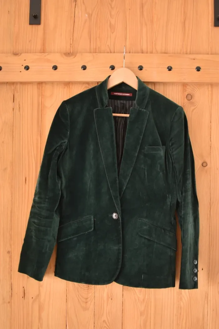 Veste en velours vert - Comptoir des Cotonniers - Taille 36 - Bon état - photo numéro 2