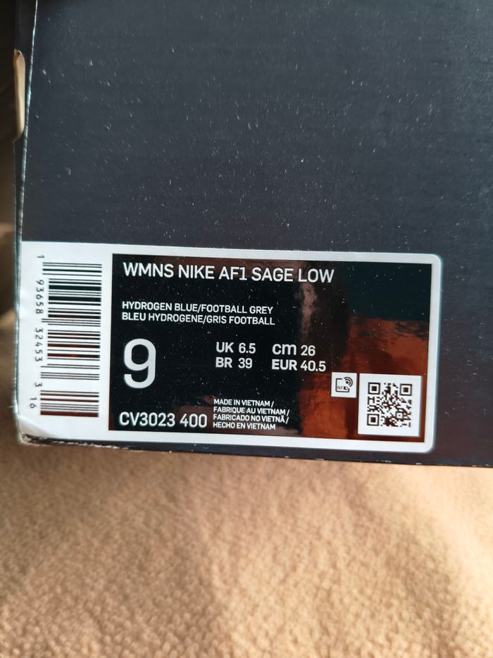 Basket femme Nike Air AF1 Sage low bleu ciel gris 40,5 - photo numéro 8