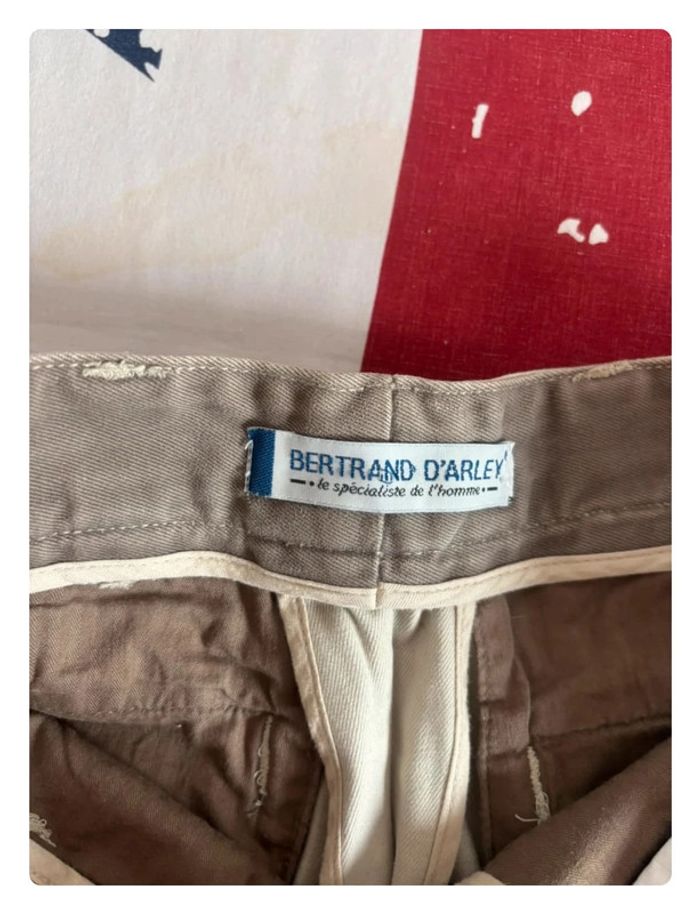 Pantalon Chino Bertrand d’Arley taille 38 marron crème/ beige crème doublure au niveau des chevilles - photo numéro 10