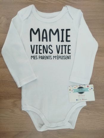 Body mixte humoristique mamie viens vite mes parents m'épuisent