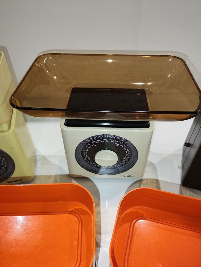 Balances de Cuisine Terraillon 5000 4000 3000 2000 Vintage Retro 70 80 1976 Orange Rouge Noir Bois Collection - photo numéro 5