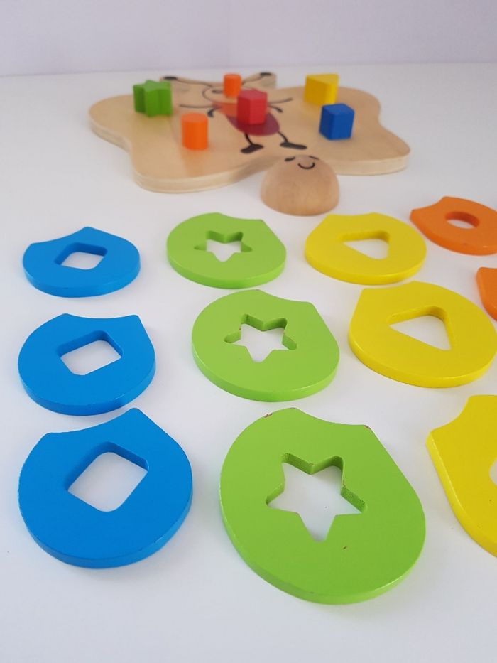 Papillon en bois formes et couleurs à emboîter - photo numéro 10