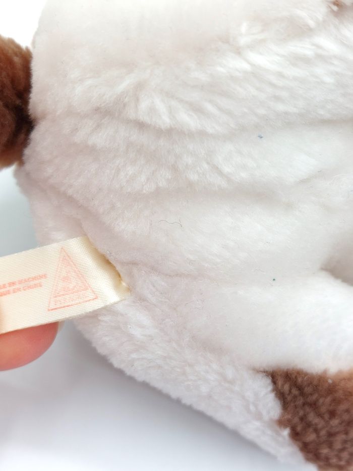 Petite peluche ancien doudou chien marron beige blanc PYRAGRIC Vintage 22 cm - photo numéro 8