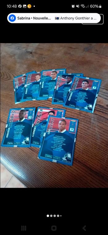 Lot de cartes de foot
