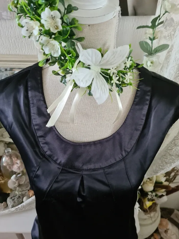 Robe noire satinée Mango Taille L - photo numéro 3