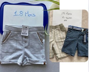 Lot 1 short Neuf & 2 shorts TBE - Obaïbi - 18 mois