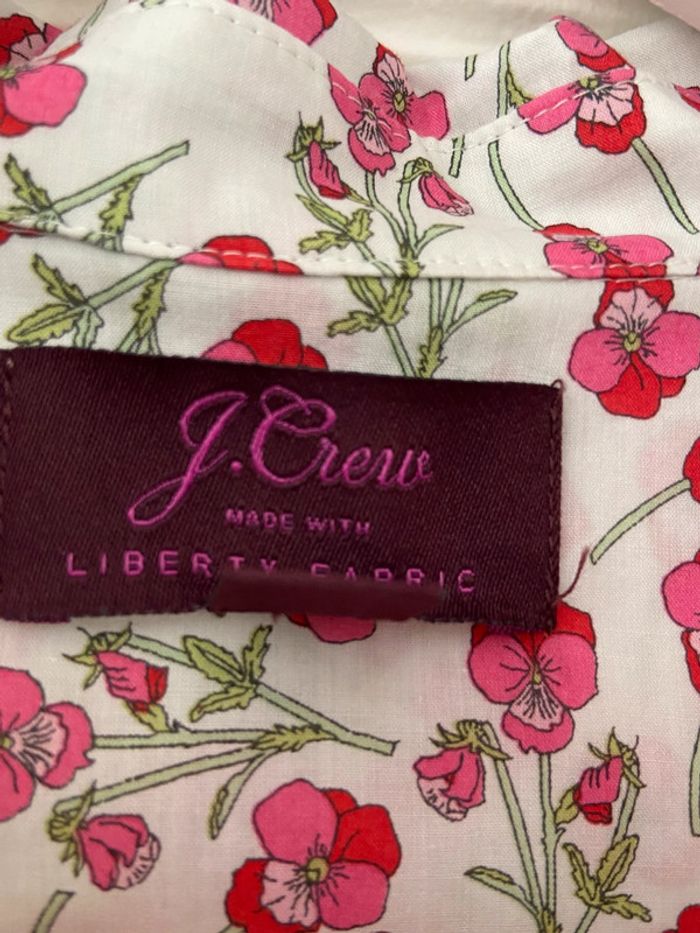 Chemisier JCrew x Liberty blanc fleurs roses taille 40 - photo numéro 3