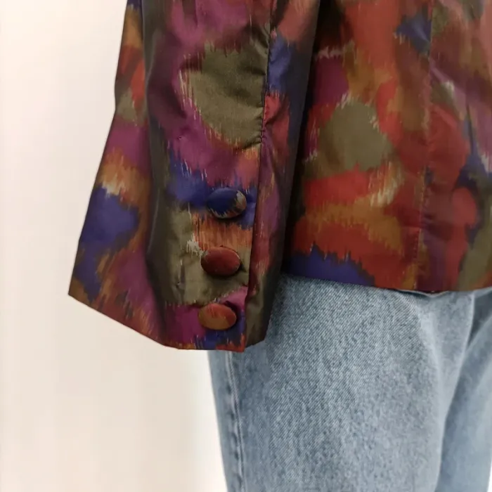 Veste vintage satinée imprimée abstrait - Taille 38/40 - A115 - photo numéro 7