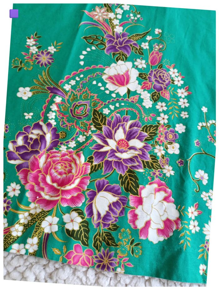 Robe fleurie verte Bunga à bretelles larges vintage cute old school - photo numéro 2