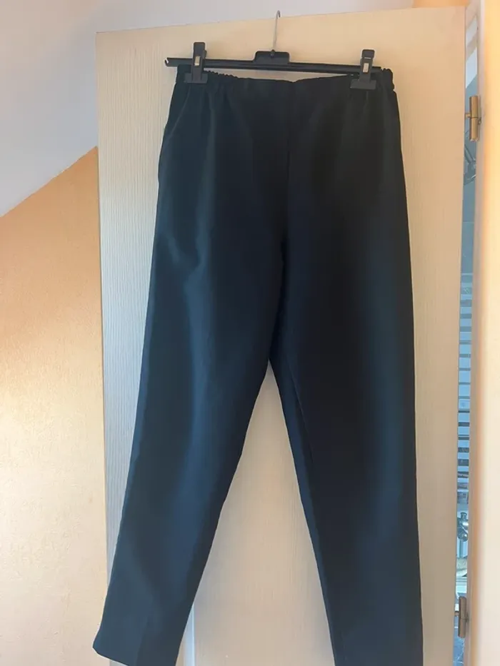 pantalon noir tailleur taille élastique - photo numéro 2