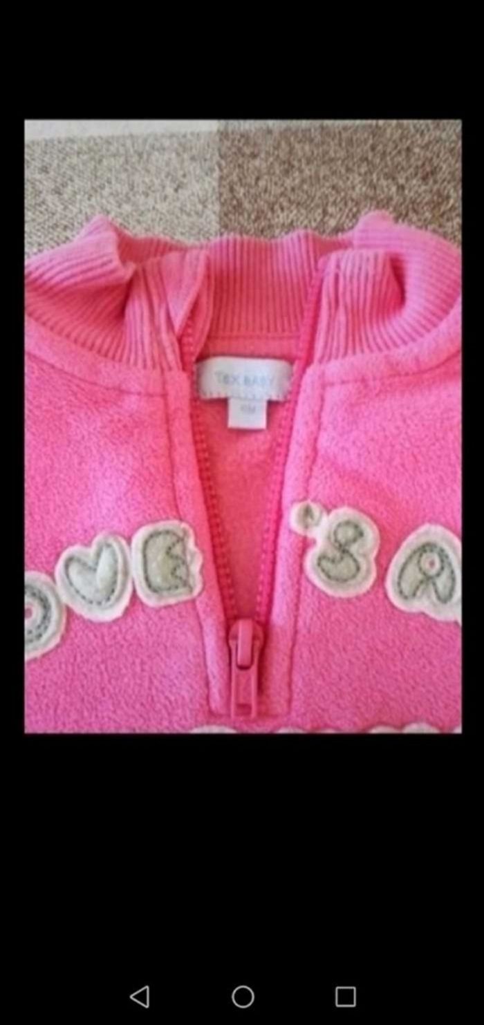 Ensemble jogging sweat et pantalon épais rose 12 mois Tex 5€ - photo numéro 2