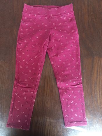 Legging rose fuschia avec cœur dorés in extenso 3ans