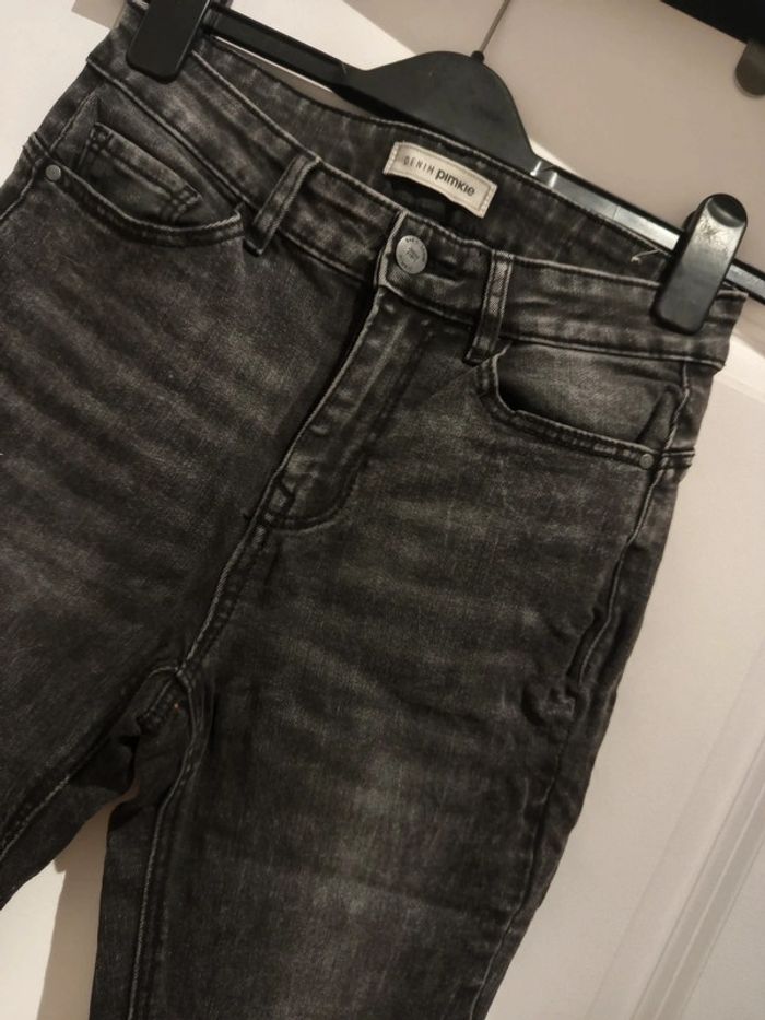 🔝 Jean skinny taille haute Denim Pimkie gris foncé noir taille S 36 en coton polyester viscose - photo numéro 3