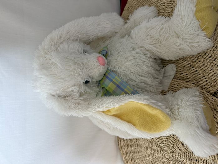 Maxi lapin petit noeud dessous oreilles et pattes jaune - photo numéro 3