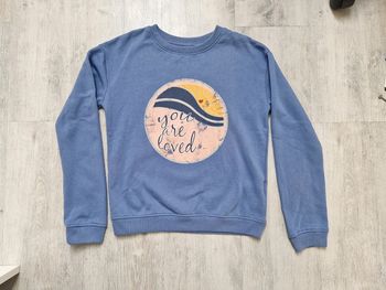Sweat bleu clair Kiabi XS coucher de soleil