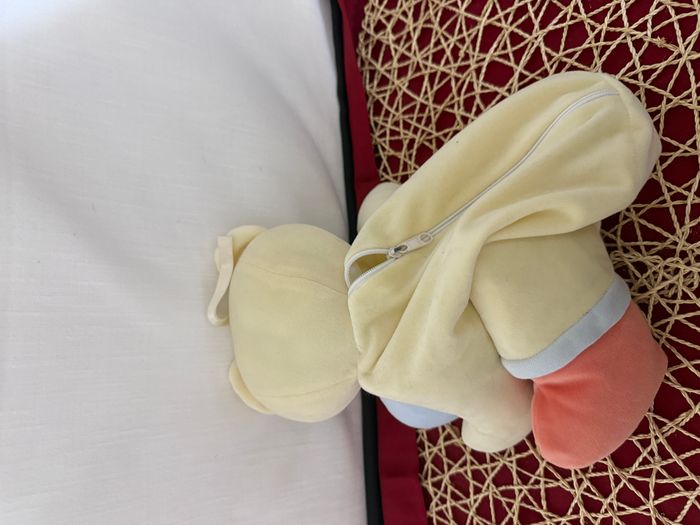 DOUDOU PELUCHE RANGE PYJAMA SUCRE D'ORGE OURS BALLE jaune orange bleu - photo numéro 2