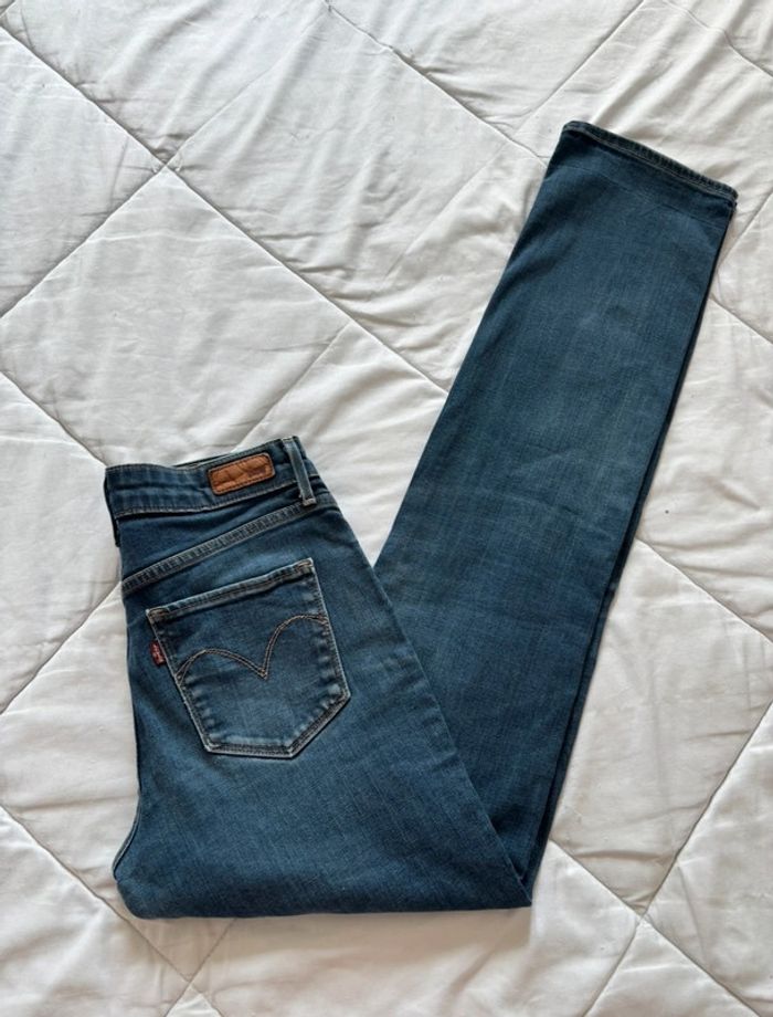 Jean levi’s bleu mi taille haute coupe slim straight droit demi curve taille S/36 L34 femme - photo numéro 2