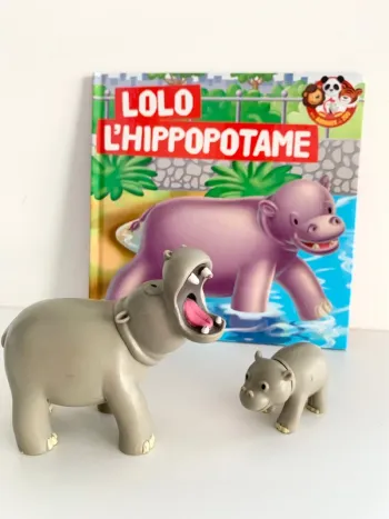 Lolo l'hippopotame - 📚 livre avec figurine. altaya De agostini. collection “Mes animaux du zoo”