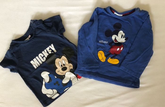 Lot 1 t-shirt manches courtes + 1 manches longues 12 mois