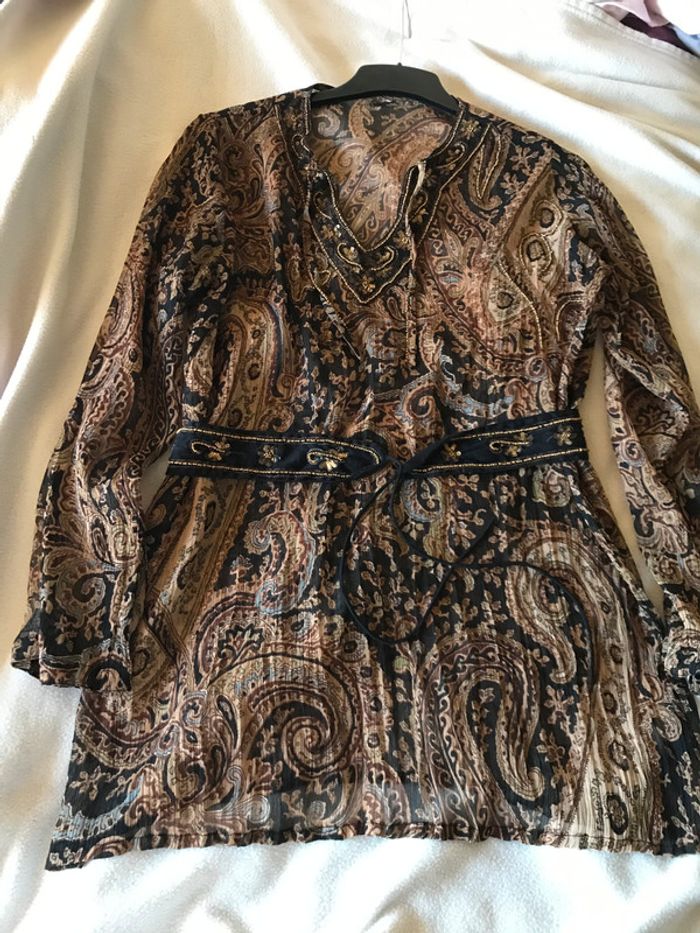 tunique voile avec perles à l'encolure - photo numéro 2