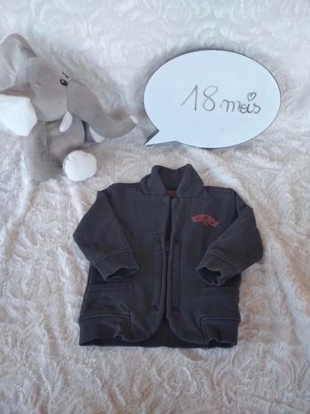 Veste Gilet zippé Blazer Garçon 18 mois Catimini voiture 100% coton